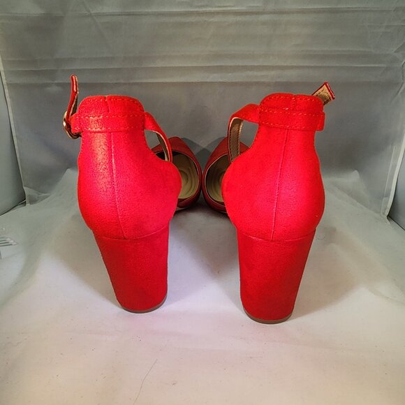 New Closed Toe Pumps 3-Inch Chunky Heels Pumps Ankle Strap Dress Wedding Shoes - Picture 9 of 9